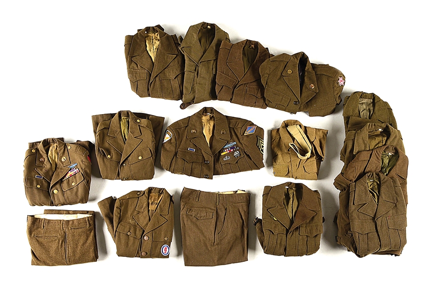 MASSIVE LOT OF US WWII ARMY UNIFORMS.