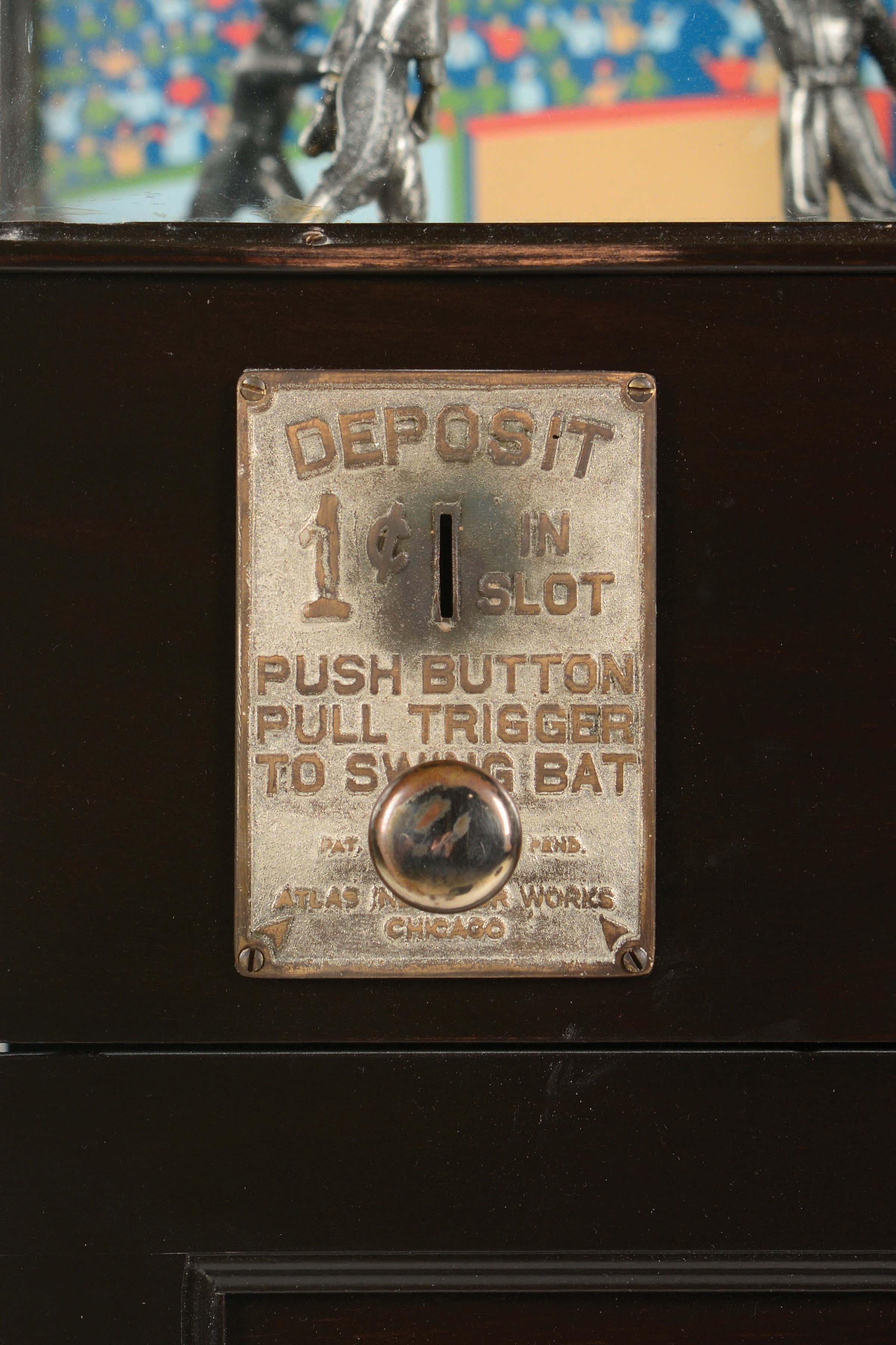 Lot Detail - 5¢ ATLAS INDICATOR WORKS BASEBALL ARCADE MACHINE.