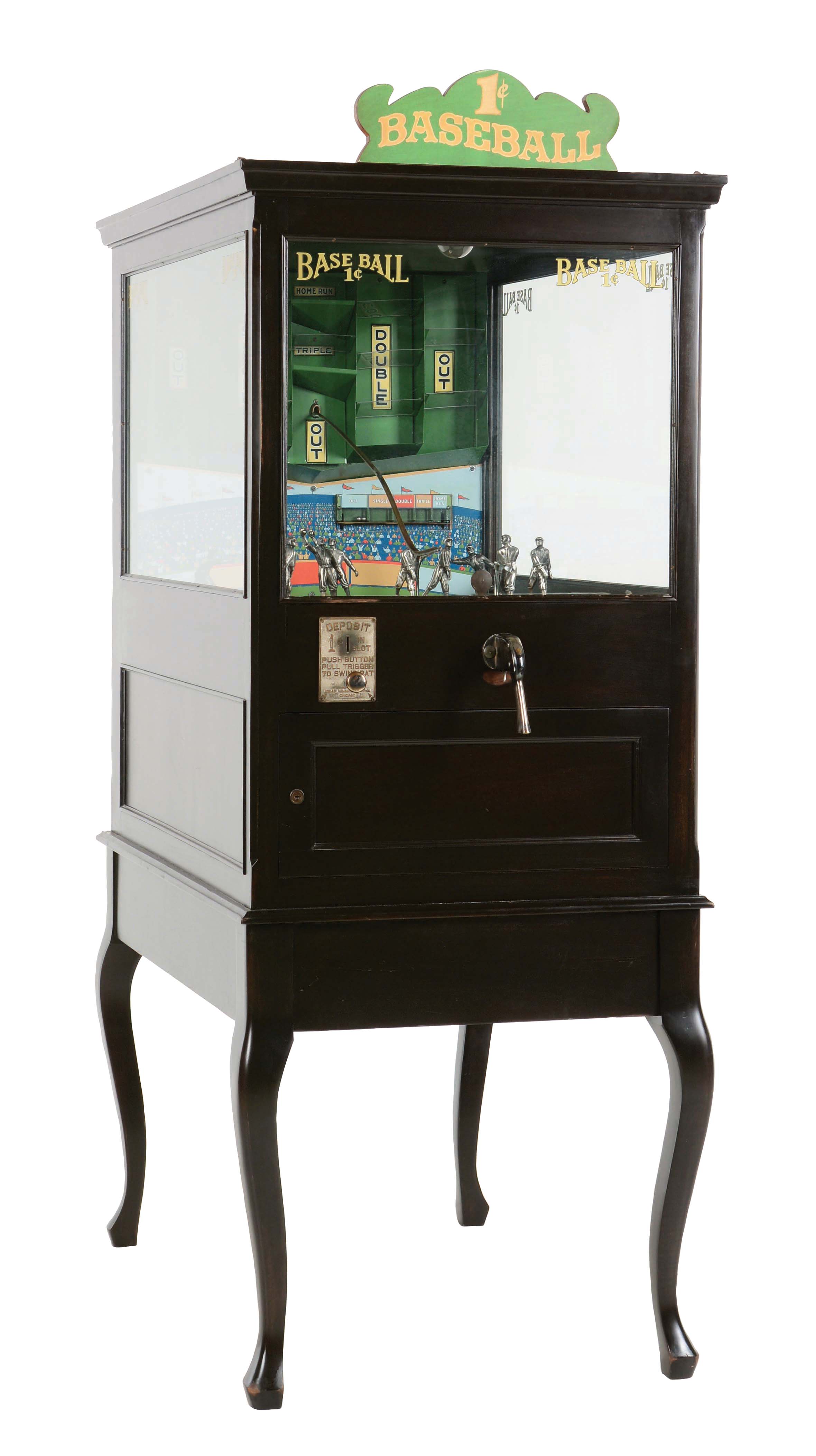 Lot Detail - 5¢ ATLAS INDICATOR WORKS BASEBALL ARCADE MACHINE.
