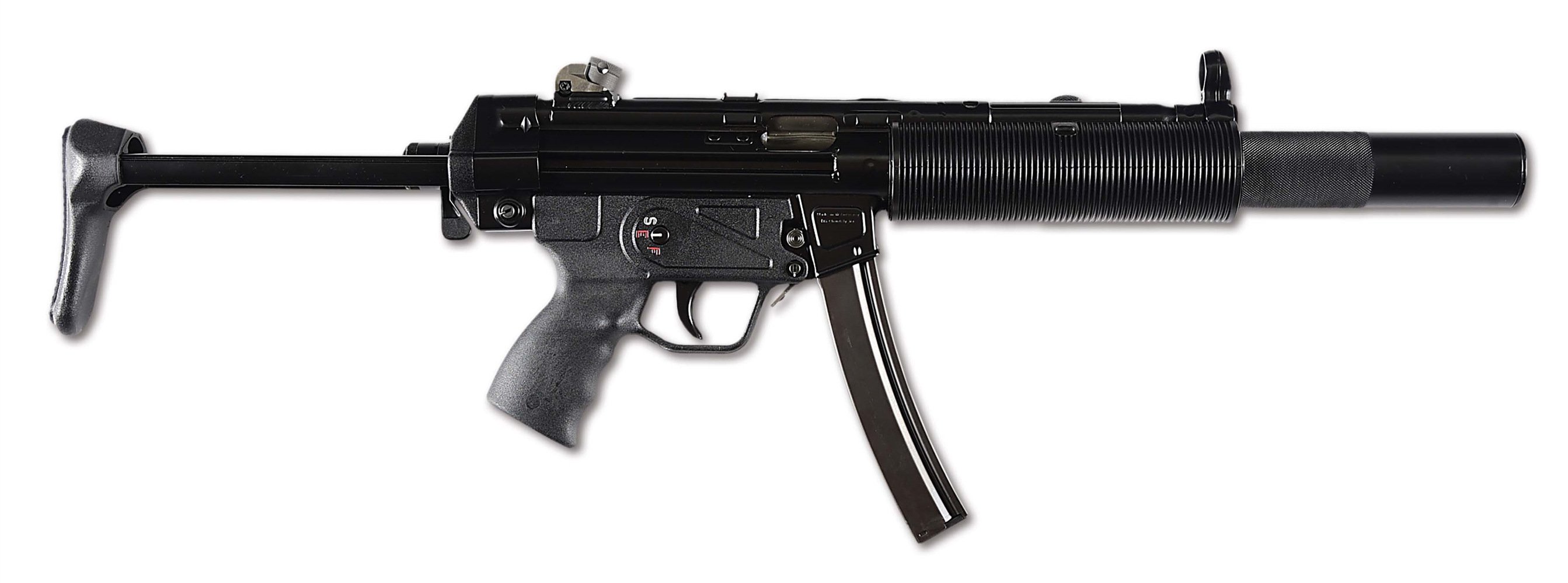 (N) VERY POPULAR QUALIFIED MANUFACTURING HECKLER & KOCH REGISTERED AUTO SEAR MACHINE GUN IN HK MP5SD MARKED HOST GUN WITH RDTS SILENCER (FULLY TRANSFERABLE).