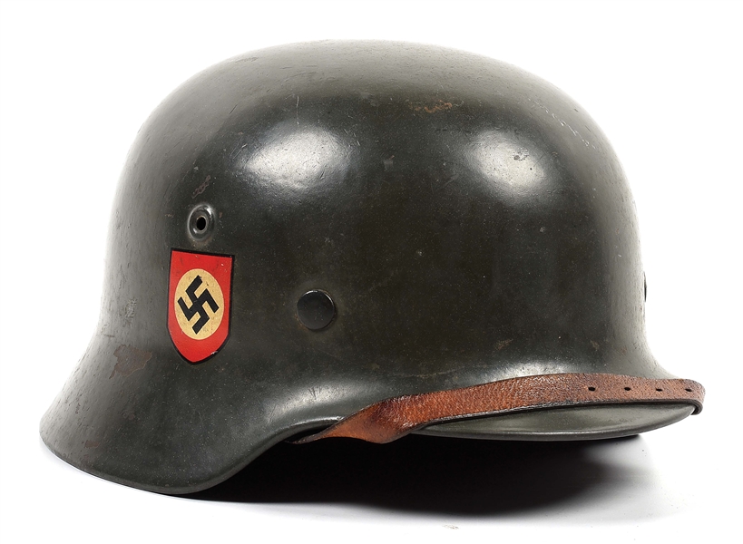 GERMAN WWII COMBAT POLIZEI M40 DOUBLE DECAL HELMET. 