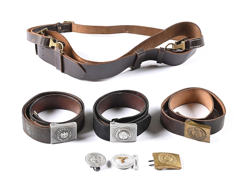 LOT OF 7: THIRD REICH BELTS AND BUCKLES.