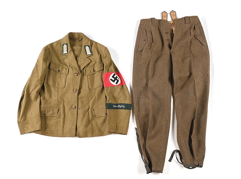 THIRD REICH REICHSARBEITSDIENST (RAD) TUNIC AND TROUSERS.