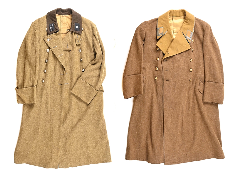 LOT OF 2: THIRD REICH NSKK AND ORTSGRUPPE OVERCOATS.
