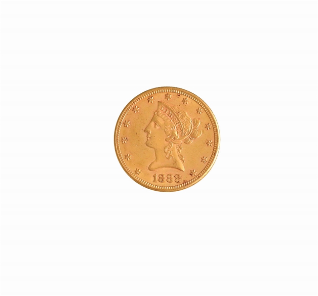 1888-S $10 GOLD LIBERTY, RAW MS63