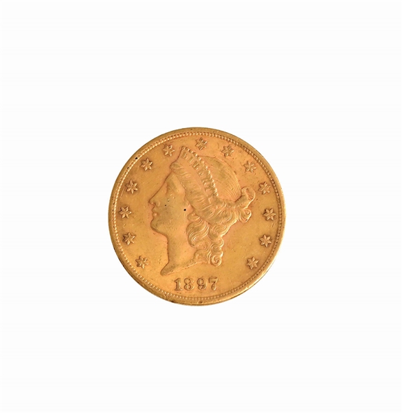 1897 $20 GOLD LIBERTY, RAW AU