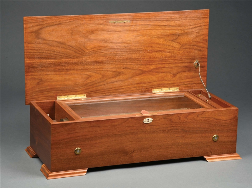 17" CYLINDER MUSIC BOX OVERTURE IN WALNUT CASE