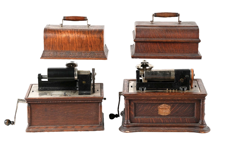 PAIR OF GRAPHOPHONE PHONOGRAPHS.