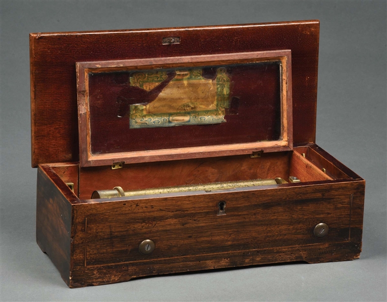 J.H. HELLER MUSIC BOX IN ROSEWOOD WALNUT CASE