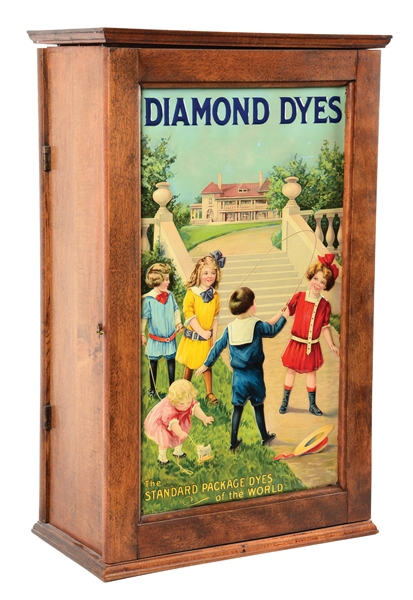 DIAMOND DYES CABINET W/ CHILDREN PLAYING GRAPHIC.