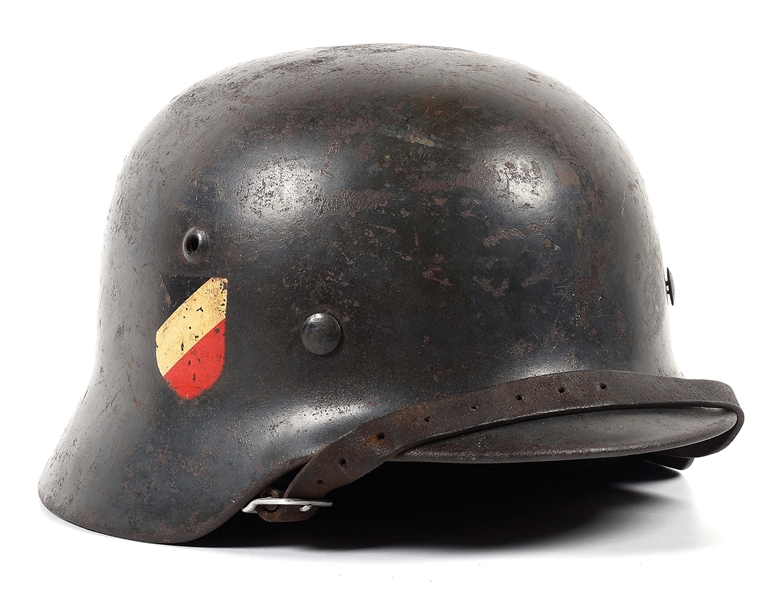 HIGH CONDITION GERMAN WWII M35 DOUBLE DECAL LUFTWAFFE HELMET.