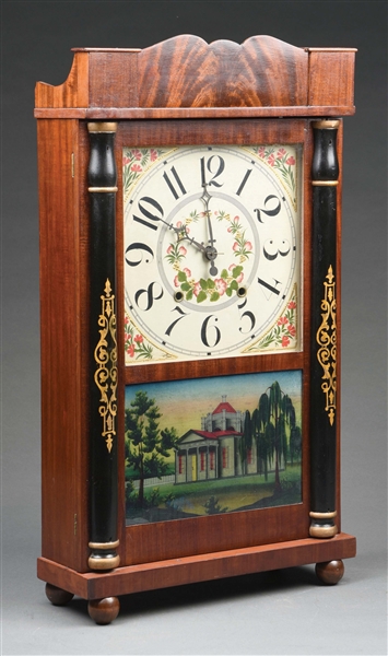 E. & G. W. BARTHOLOMEW, 30-HOUR TIME AND STRIKE WOOD MOVEMENT MANTEL CLOCK