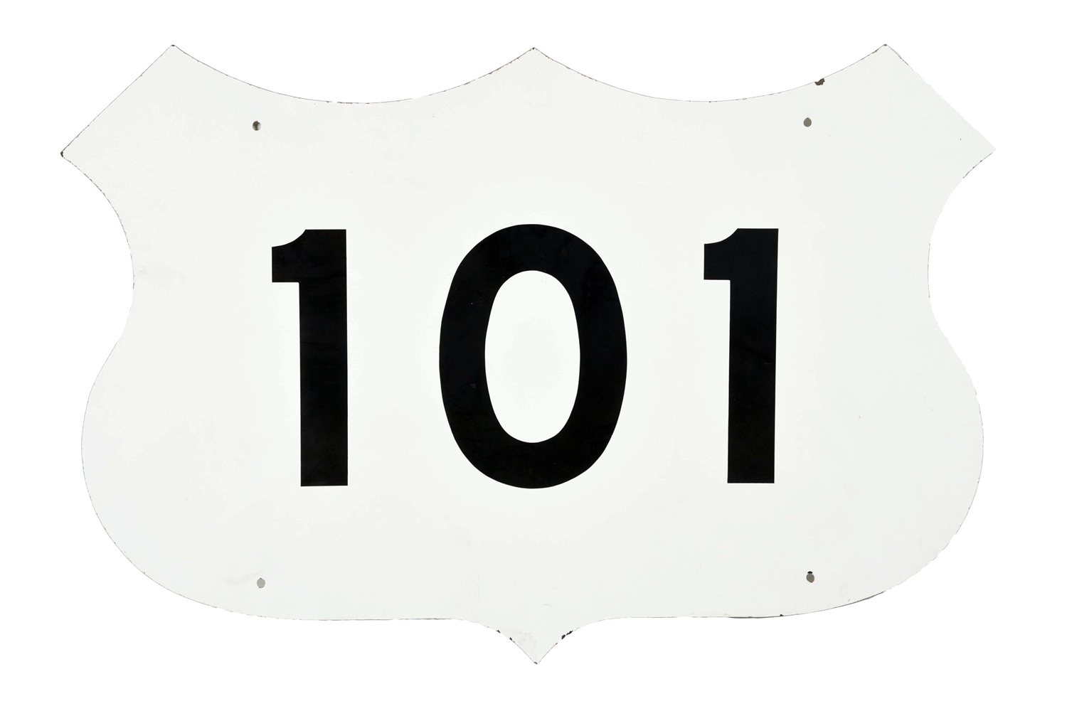 ROUTE 101 PORCELAIN SHIELD SIGN.