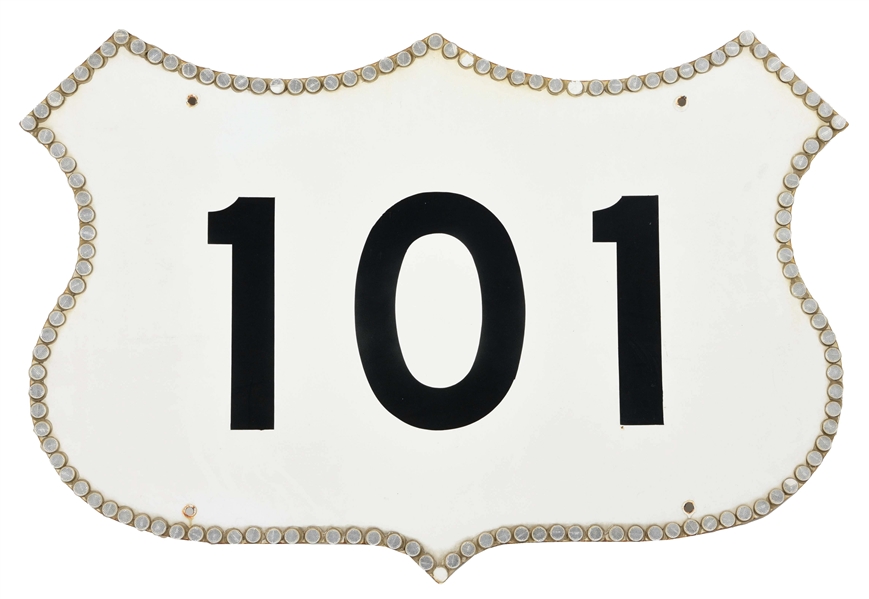 OUTSTANDING ROUTE 101 PORCELAIN SIGN.