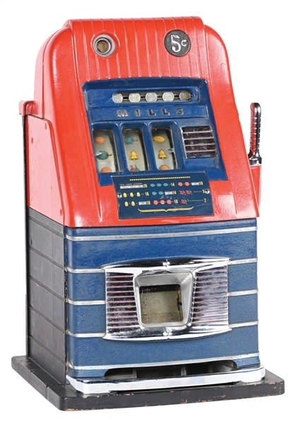 5¢ MILLS BELL FRUIT HIGH TOP SLOT MACHINE.