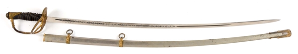 US INDIAN WARS MDOEL 1872 CAVALRY OFFICES SABER BY RIDABOCK.