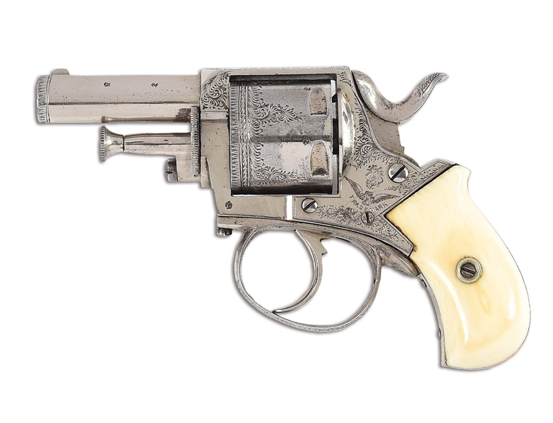(A) VERY ATTRACTIVE ENGRAVED BRITISH THE BULL DOG REVOLVER.