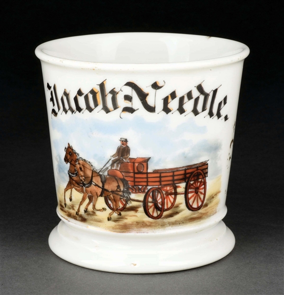 HORSE-DRAWN DELIVERY CART SHAVING MUG.