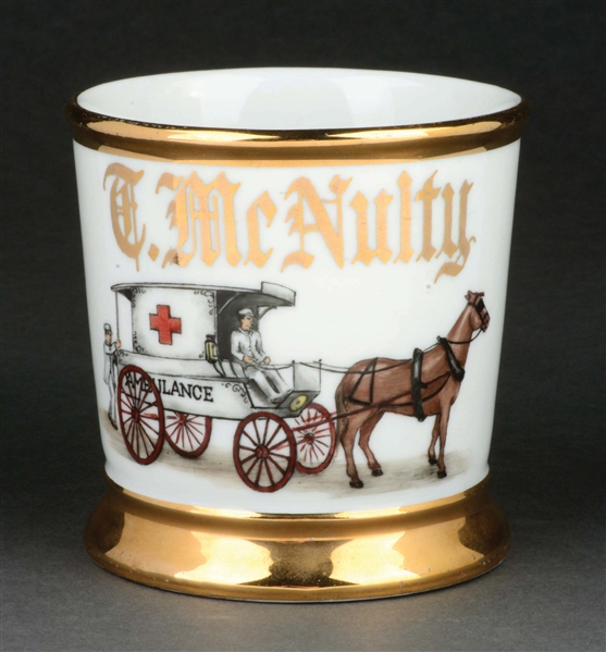 HORSE-DRAWN AMBULANCE OPERATOR SHAVING MUG.