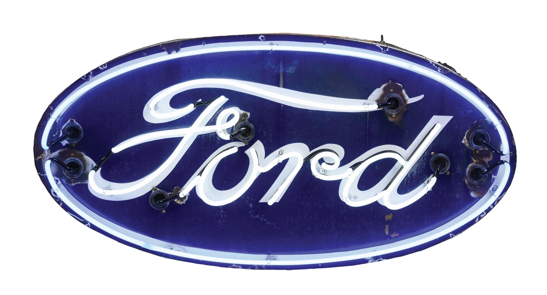 FORD DEALERSHIP PORCELAIN NEON SIGN. 