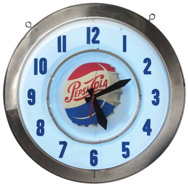 PEPSI-COLA DOUBLE-SIDED CLOCK.