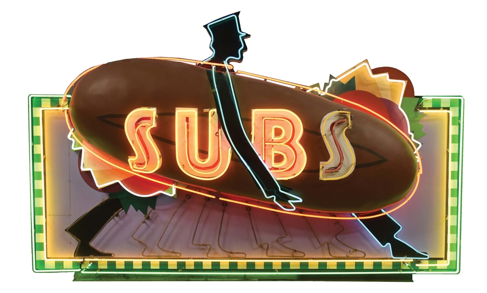 LARGE & IMPRESSIVE SUBS MOTION NEON SIGN.