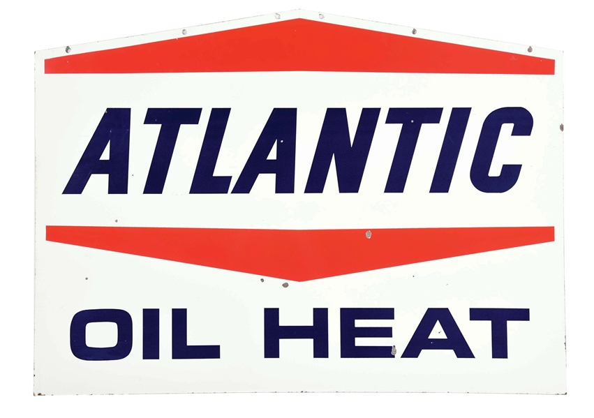 ATLANTIC OIL HEAT PORCELAIN SIGN.