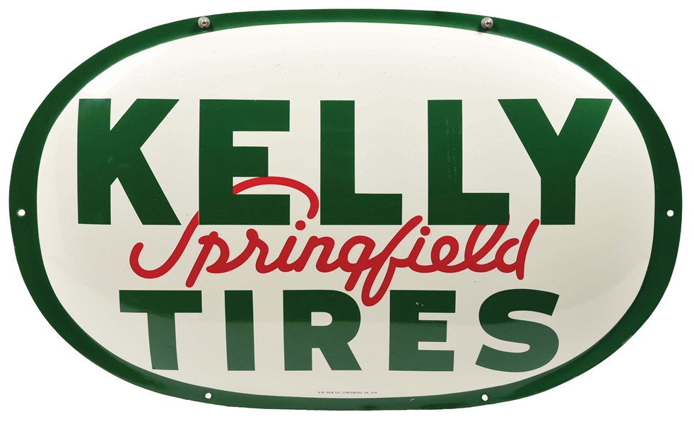 EMBOSSED KELLY SPRINGFIELD TIRES TIN SIGN.