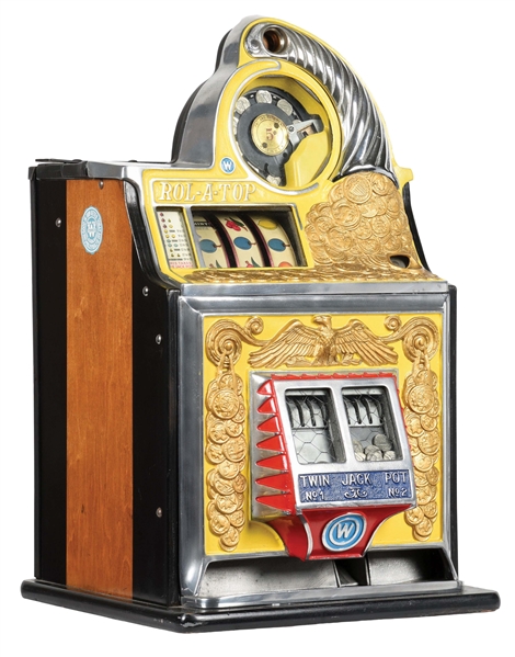 5¢ WATLING COIN FRONT ROL-A-TOP SLOT MACHINE.