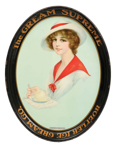 THE CREAM SUPREME TIN ADVERTISING TRAY.