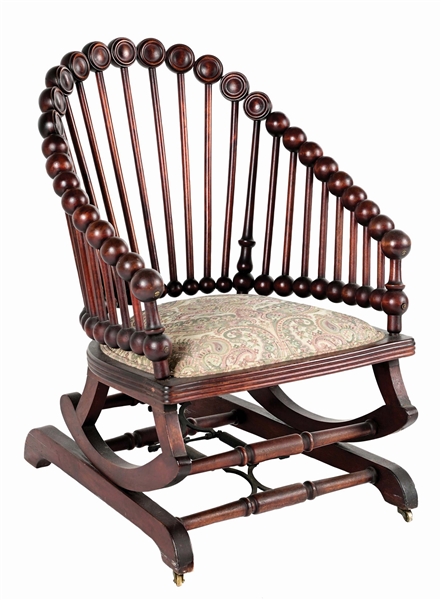 EARLY 20TH CENTURY STICK AND BALL ROCKING CHAIR