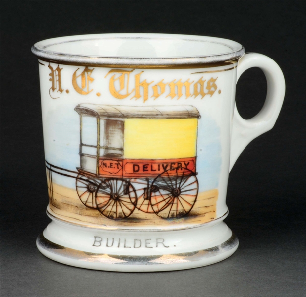 DELIVERY TRUCK BUILDER SHAVING MUG.