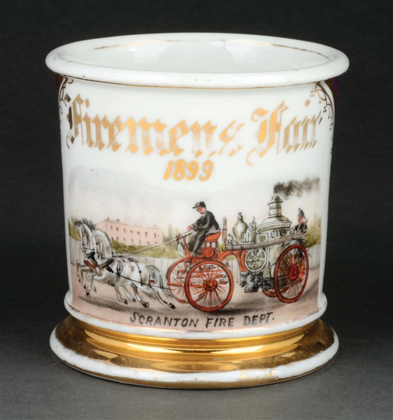 HORSE-DRAWN FIREFIGHTERS CART SHAVING MUG