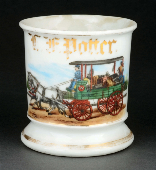 HORSE-DRAWN DELIVERY CART SHAVING MUG