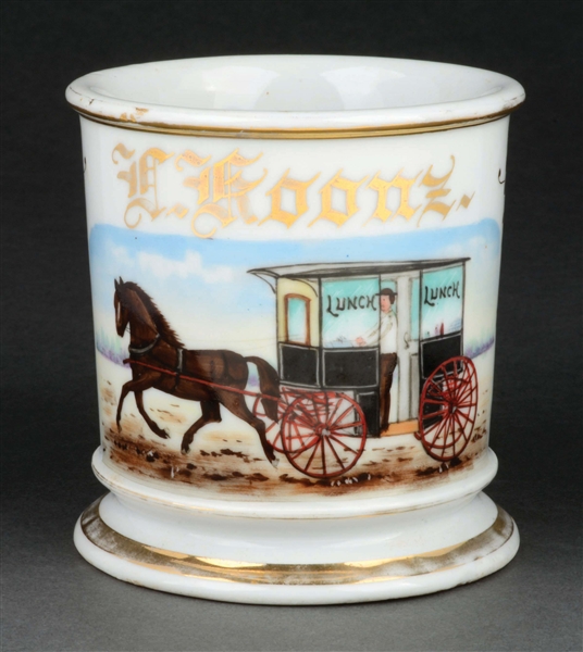 HORSE-DRAWN LUNCH WAGON CART SHAVING MUG