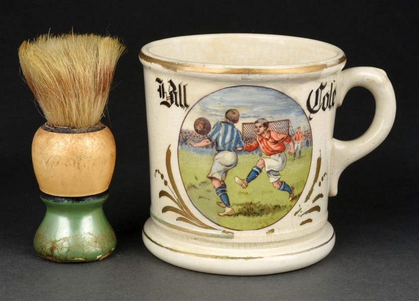 SOCCER PLAYER SHAVING MUG.