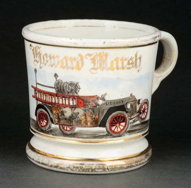 FIREFIGHTER TRUCK SHAVING MUG.