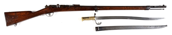 (A) FRENCH ST. ETIENNE MLE 1866/74 CHASSEPOT GRAS BOLT ACTION RIFLE WITH BAYONET. 
