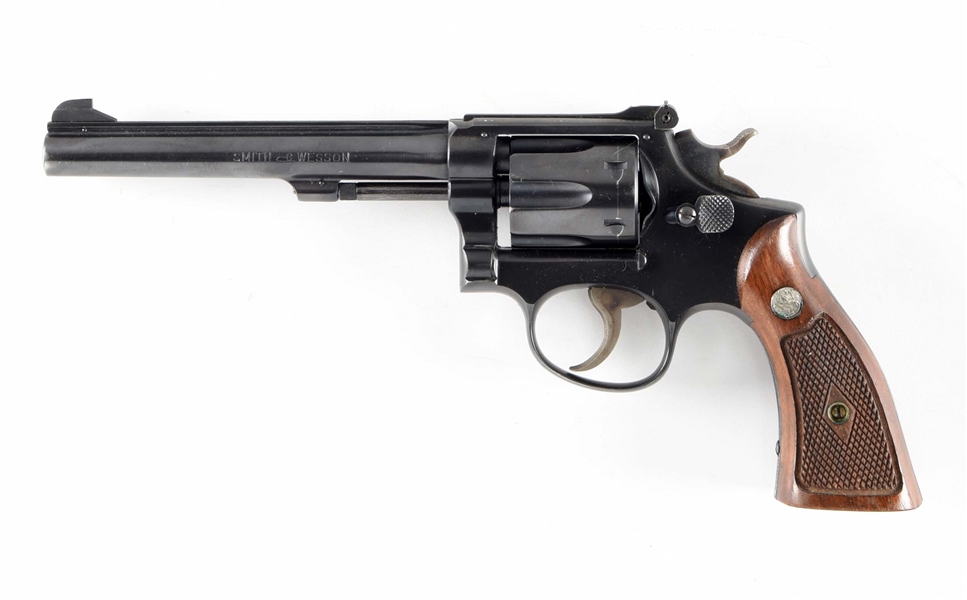 (C) SMITH & WESSON K22 MASTERPIECE DOUBLE ACTION REVOLVER.