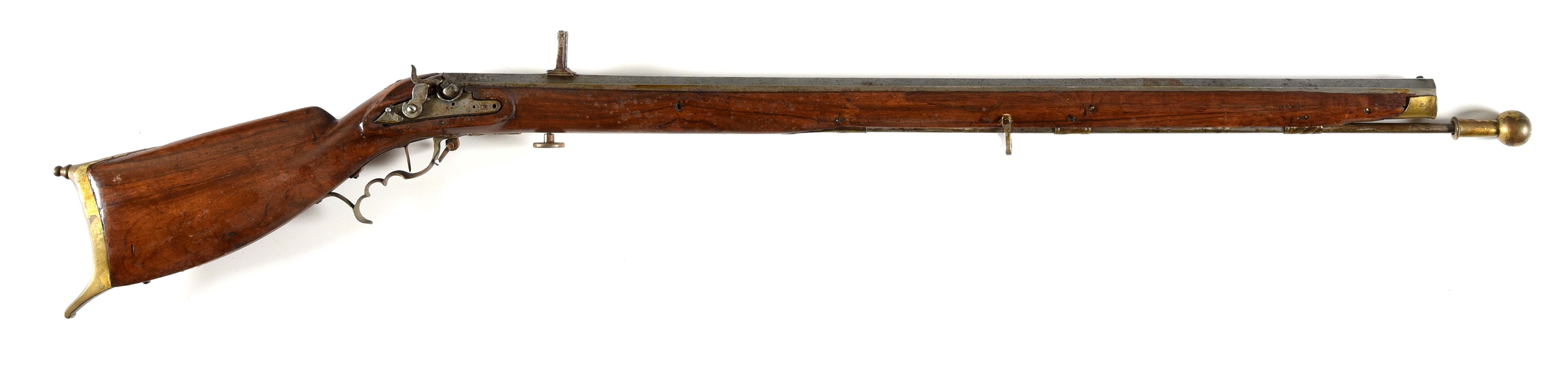 (A) MENTELER SIGNED SWISS TARGET RIFLE WITH PERCUSSION DOG LOCK.
