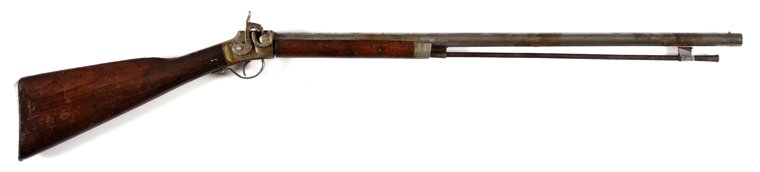 (A) WHITNEY MARKED 20 GAUGE PERCUSSION SHOTGUN.