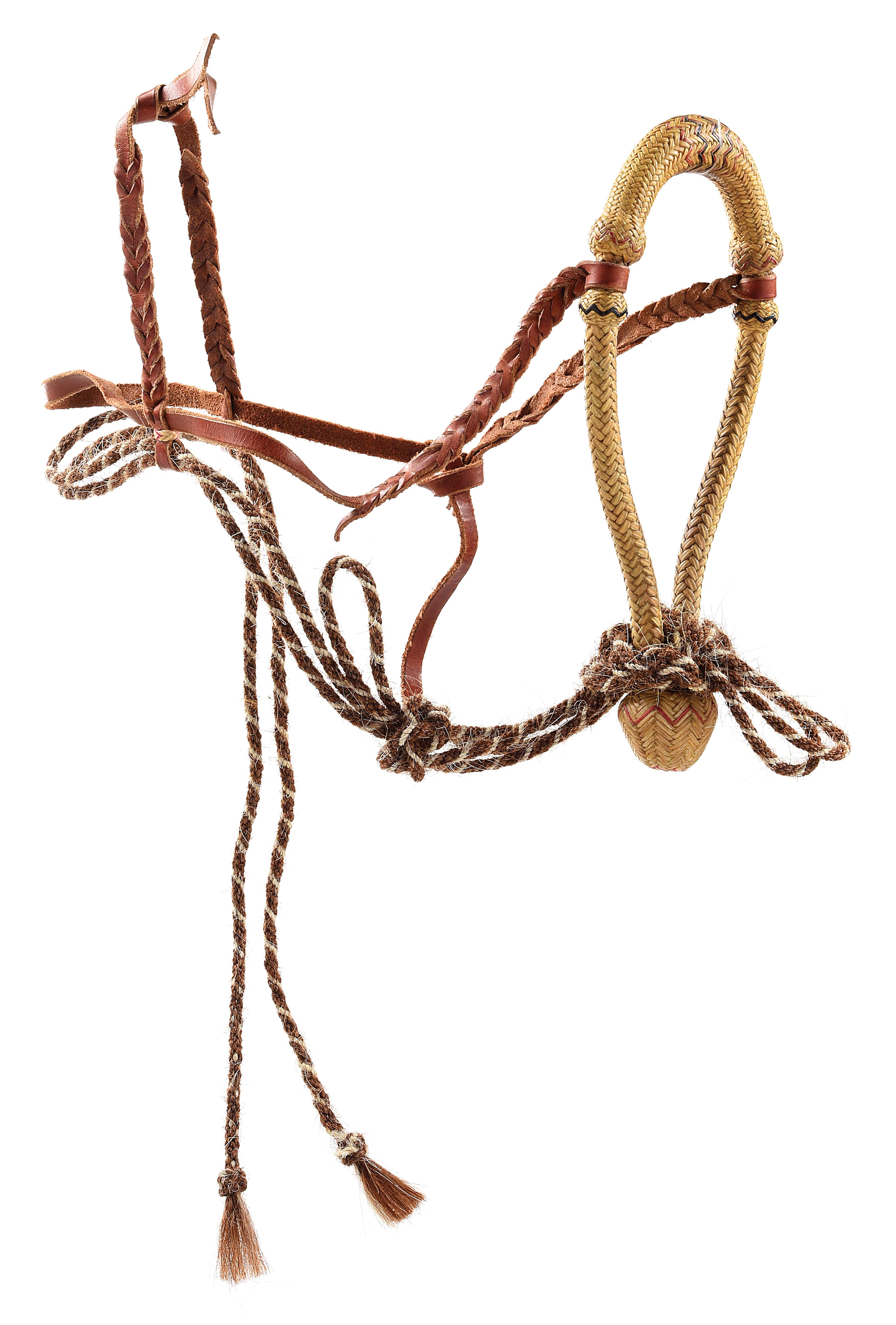 Hackamore Luis Ortega Vintage 3/8 En Cuir Brut - Cintre Mural - Équitation Western - Pour Pièces