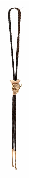 EDWARD H. BOHLIN SOLID GOLD BUFFALO HEAD BOLO