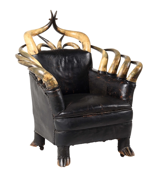 LARGE VINTAGE HORN CHAIR