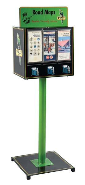 25¢ POLLY GAS MAP VENDING MACHINE.