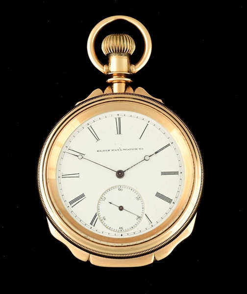 14K ELGIN NATIONAL WATCH CO. HEAVY SCALLOPED O/F POCKET WATCH