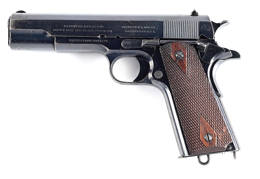 (C) A VERY SCARCE COLT 1911 REPLACEMENT PISTOL, USED TO INFILL EARLY SHIPMENTS.