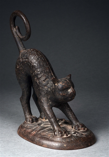 CAST IRON "SPRINGING CAT" DOOR STOP.