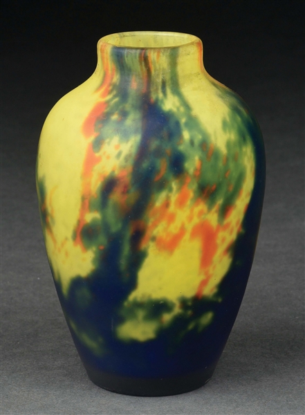 MULLER FRES LUNEVILLE ABSTRACT GLASS VASE.