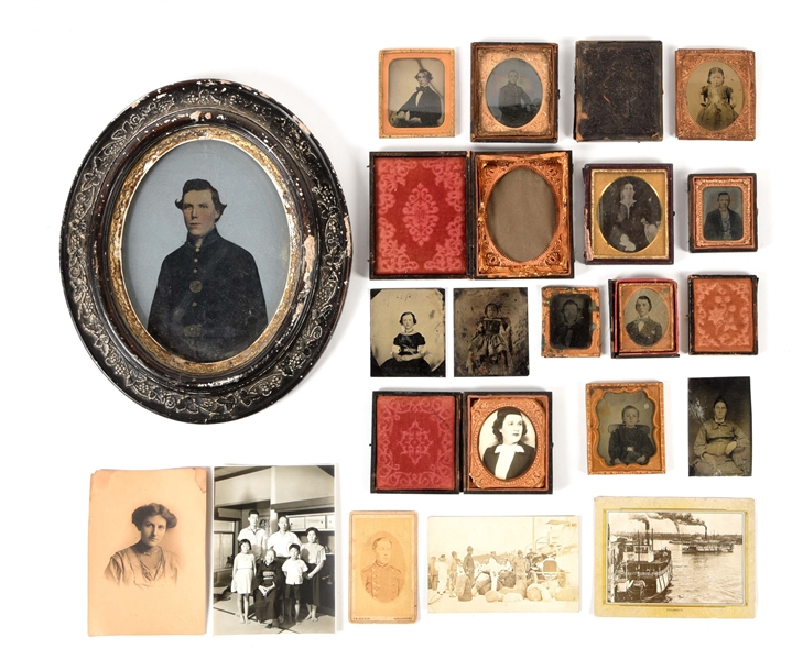 LOT OF MISCELLANEOUS TINTYPE AND AMBROTYPES.